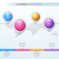 Business infographics with navigation pin