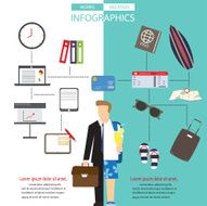 work and travel flat design