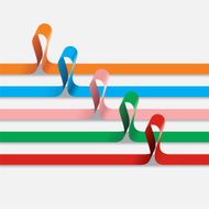 Set of different paper ribbons Vector N2