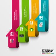 Abstract 3D digital business arrow Infographic N15