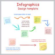 Infographic report template with board and stickers Vector N2