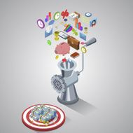 Money making process business process flat style isometric N2