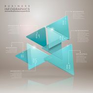 abstract translucent geometric arrow infographic elements