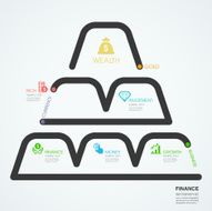 finance investment and wealth concept diagram line style infographic template