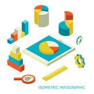 isometric business finance analytics chart graphic N4