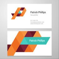 Modern letter P Business card template