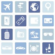 Vector Set of Travel and Vacation Icons N13