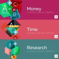Flat design paper infographic banner set N241