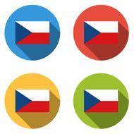 Collection of 4 isolated flat buttons (icons) with CZECH REPUBLI N2