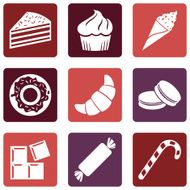 Vector Set of Dessert Icons N12