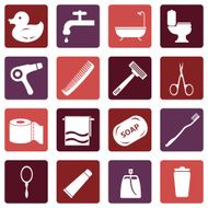 Vector Set of Bathroom and Hygiene Icons N16