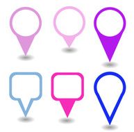 Set of pointers and markers different shapes vector