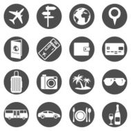 Vector Set of Travel and Vacation Icons N14