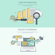 Vector illustration Flat computing background Programming coding Web development and N85
