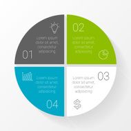 Vector circle infographic Template for cycle diagram graph presentation and N52