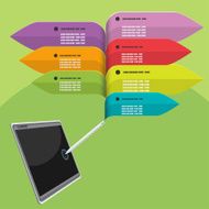 Tablet Pen Info graphic Colorful Vector