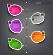 Time line info graphic with colored stickers template