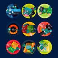 Set of flat design circle option infographics concepts N121