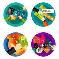 Set of option presentation labels flat design web infographic boxes N125