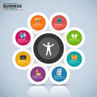 Abstract 3D digital business marketing Infographic N12