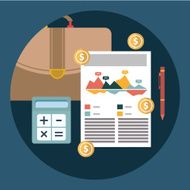 Successful financial business plan report and accounting concept vector illustration N2