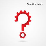 Gear question mark on background Education and industrial concept N2