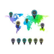 World map infographic of rainbow color