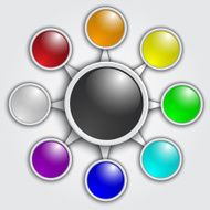 Vector business graphic template with rainbow color circles