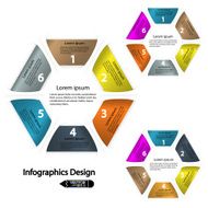 set of modern hexagon infographics options banner