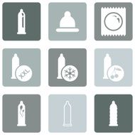 Vector Set of Condom Icons Types Condoms N15
