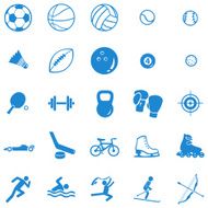 vector set of 25 blue sport icons N2