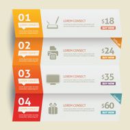 White paper numbered banners