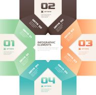 Modern Origami Style Number Options Infographics Banner N3