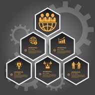 Hexagons group modern business template Can use for banner prom N5