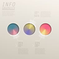 abstract cone gradient pie chart infographics
