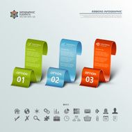 Three Ribbons Infographic Backgrounds