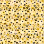 Wallpaper design with universal icons in square tiles pattern v N3
