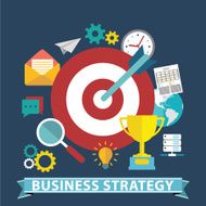 Business strategy Flat vector banner illustration N3