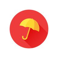Vector icon of umbrella on red background N2