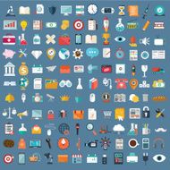 icons set of financial web technology business managemen marketing items N9