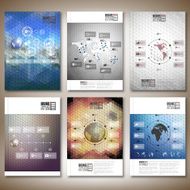 Hexagonal design infographic vectors Brochure flyer or report for business