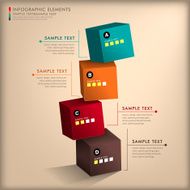 abstract 3d cube infographics N14