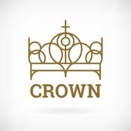 Modern icon flat line design element template crown