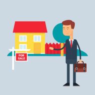Character - real estate agent Vector illustration flat style