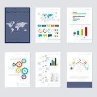 Set of infographics elements in modern flat business style N25