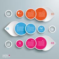 Three Colored Drops Batched Circles Infographic N2