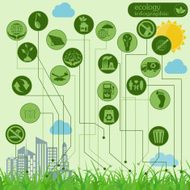 Environment ecology infographic elements Environmental risks N70