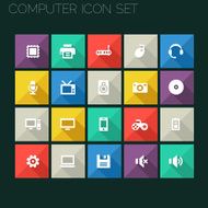 Flat style computer icons