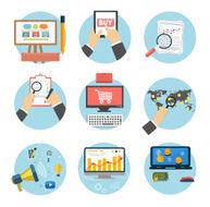 Business office and marketing items icons N23