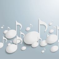 White Music Notes Line